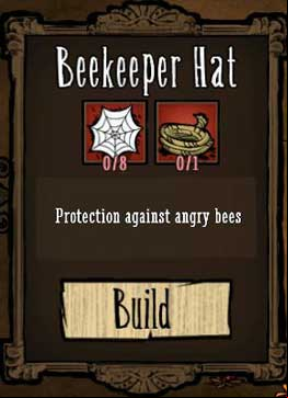 To avoid being bee-stung, you should equip yourself with a Beekeeper Hat - Raising animals - How to get food - Dont Starve - Game Guide and Walkthrough
