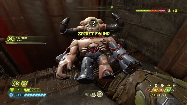 To get the figurine, you have to jump off the shelf and jump into the small cavity below - Doom Eternal: Nekravol 2 secrets maps and location - Collectibles and secrets - Doom Eternal Guide