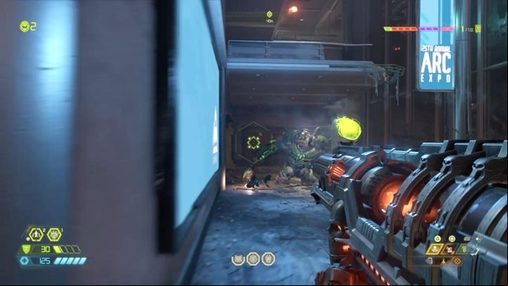 Fight the demons and enter the next building where you will encounter e - Doom Eternal: Arc Complex walkthrough - Levels walkthrough - Doom Eternal Guide