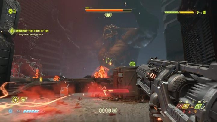 Destroy the points on the bosss body, kill monsters, and be mobile - Doom Eternal: Icon of Sin | Boss fight - Bosses - Doom Eternal Guide