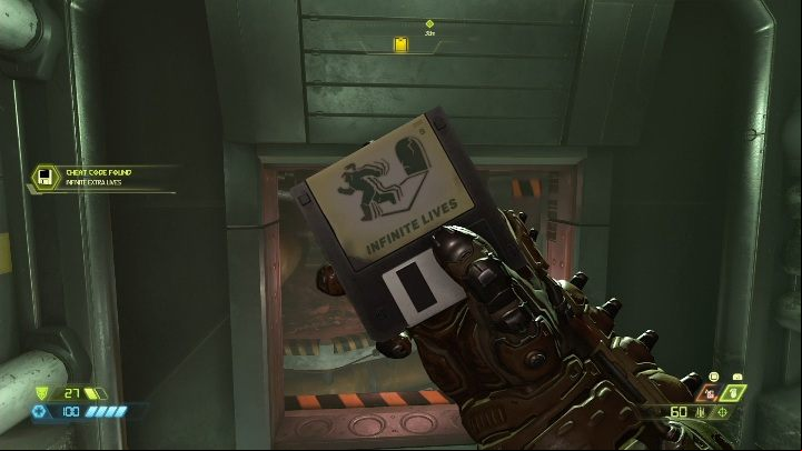 At the end of the shaft, you will find a disc - Doom Eternal: Hell on Earth secrets maps and location - Collectibles and secrets - Doom Eternal Guide