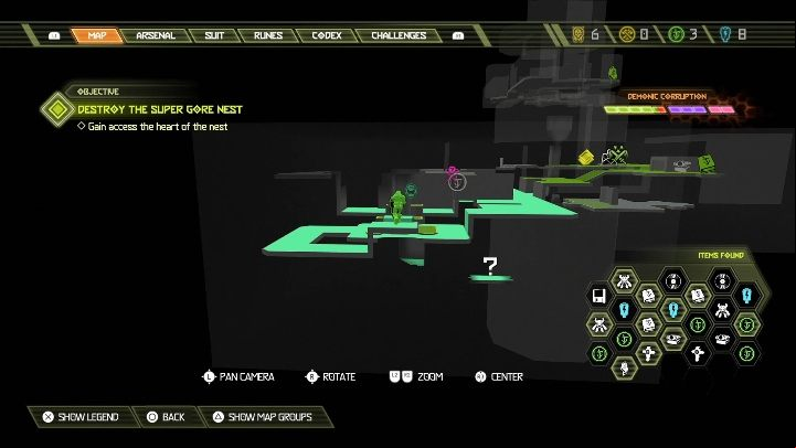 You will find the battery near the toxic substance - Doom Eternal: Super Gore Nest secrets maps and location - Collectibles and secrets - Doom Eternal Guide