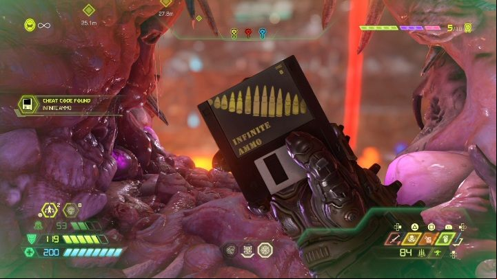 The floppy disk is located in the mountain, on top of which you need to activate the keys - Doom Eternal: Super Gore Nest secrets maps and location - Collectibles and secrets - Doom Eternal Guide