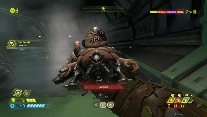 To get this figurine you have to get to the upper floor and then look behind the metal column - Doom Eternal: Mars Core secrets maps and location - Collectibles and secrets - Doom Eternal Guide