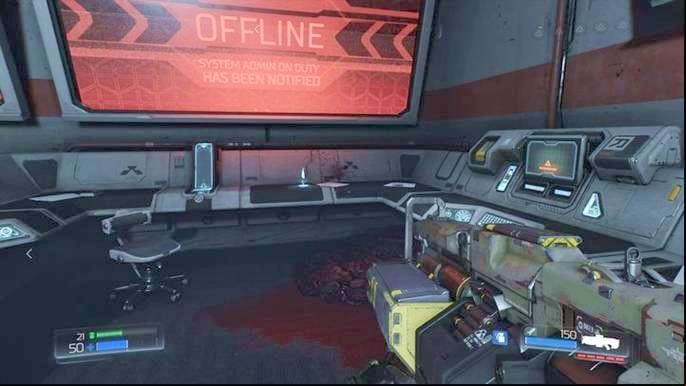 Slightly further there will be a room with Data Log lying in the corner - Doom: Destroyed Argent Facility Walkthrough - Walkthrough - Doom Game Guide & Walkthrough