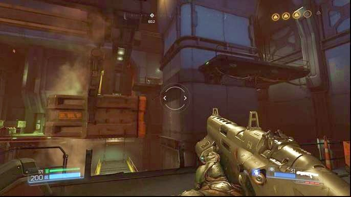 Jump on the wall on the right once it flies towards it - Doom: Destroyed Argent Facility Walkthrough - Walkthrough - Doom Game Guide & Walkthrough