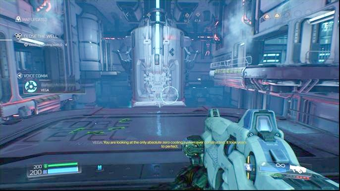 Behind the door you will find the cooling center you are looking for - Doom: VEGA Central Processing Walkthrough - Walkthrough - Doom Game Guide & Walkthrough