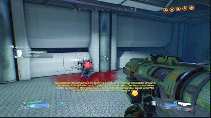 Go to the platform on the other end of the room once the battle is over - Doom: VEGA Central Processing Walkthrough - Walkthrough - Doom Game Guide & Walkthrough