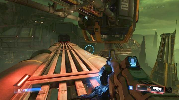 Once you reach the top of the path on which the Imps were shooting at you, go right instead of left - Doom: All secrets in Argent Energy Tower - Secrets - Doom Game Guide & Walkthrough