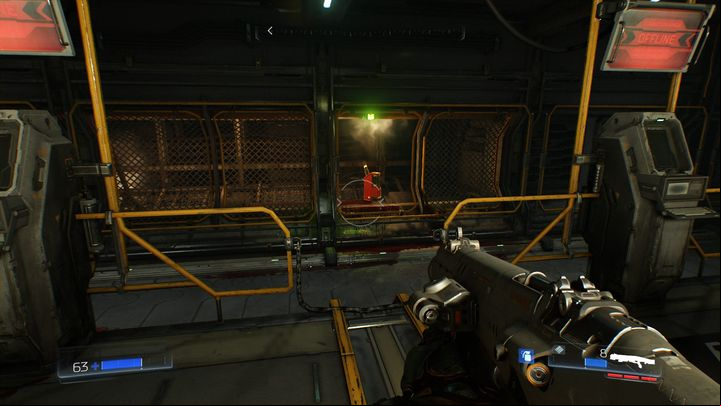 After the battle you will be tasked with searching for a yellow key to the door on the other side - Doom: Resource Operations Walkthrough - Walkthrough - Doom Game Guide & Walkthrough