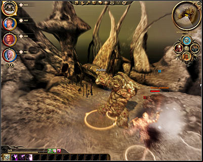 Ignore the initial health bar seen near the main boss, because each time hes lost enough health hell regenerate and reappear in a different form - Dragon Age Origins: Lost in dreams - Main quests - Dragon Age: Origins Game Guide