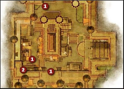 1 - location of mages, 2 - mage boss. - Walkthrough - Chanters Board - Side Quests - Dragon Age: Origins - Awakening - Game Guide and Walkthrough