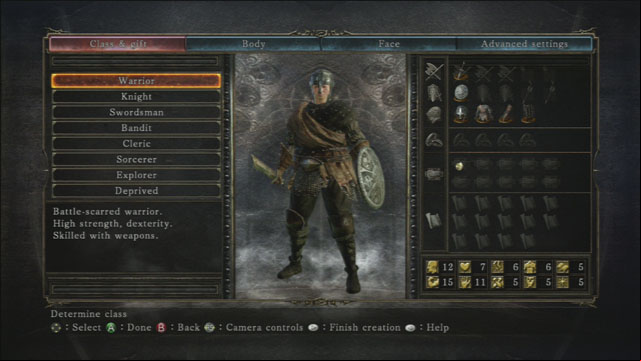 The class selection - 1. The Hero - Dark Souls II - Game Guide and Walkthrough