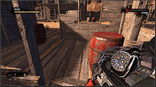 There are also red barrels scattered throughout the street which you can throw at enemies - 14. Ghost Town - Campaign - Duke Nukem Forever - Game Guide and Walkthrough