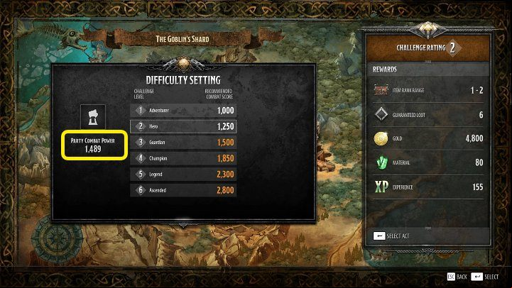 Before embarking on a mission, pay attention to the party combat power to select a suitable level of difficulty - Dark Alliance: Beginners Guide - Basics - Dark Alliance Guide