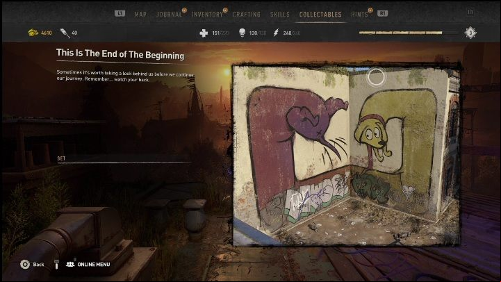 This tag is found right next to the garages between the buildings - Dying Light 2: Graffiti Tags (Trinity) - list of all - Trinity - Dying Light 2 Guide