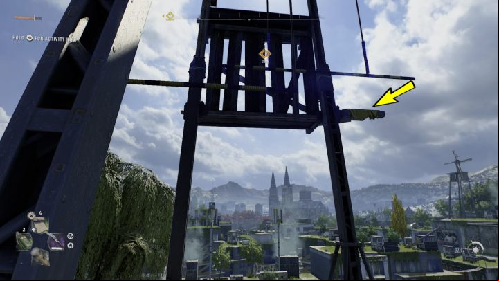 Wait until the first pole goes down and jump on it - Dying Light 2: The Wharf (Windmills) - list of all - Windmills - Dying Light 2 Guide