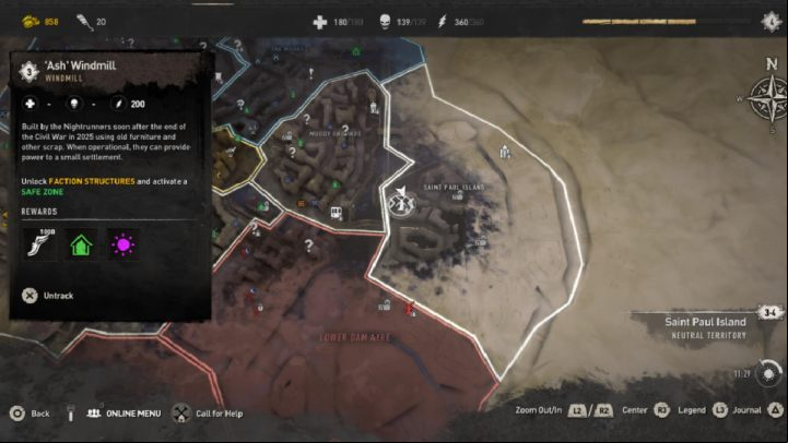 Activation rewards - Dying Light 2: Saint Paul Island - list of all - Windmills - Dying Light 2 Guide