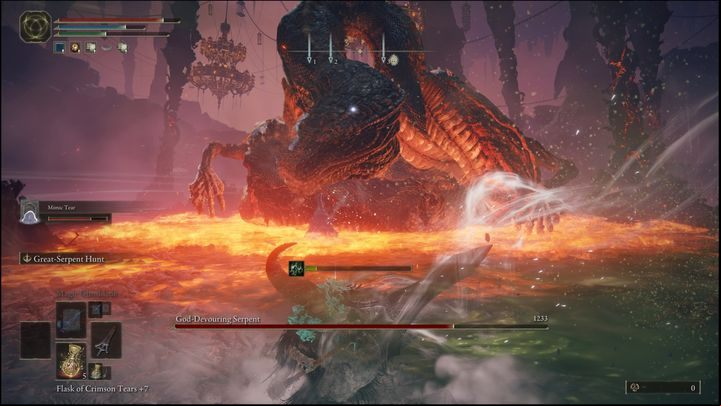 Then, approach the boss but stay outside of the lava zone - Elden Ring: How to beat Rykard, Lord of Blasphemy? - Volcano Manor - Elden Ring Guide