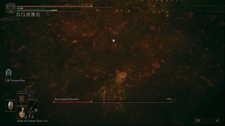 One of the boss's new attacks is to melt into the floor - a huge puddle of dark goo will appear on the ground - Shadow of the Erdtree: How to beat Messmer the Impaler? - Main bosses - Elden Ring Guide