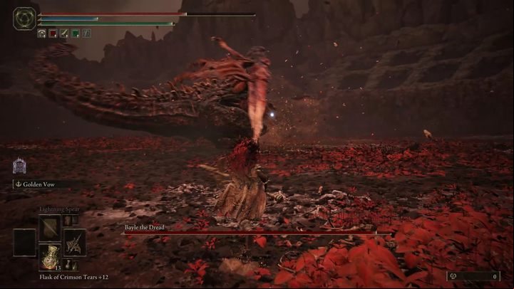 Occasionally Bayle will jump to the other end of the arena - keep the camera locked on him - Shadow of the Erdtree: How to defeat Bayle the Dread? - Side bosses - Elden Ring Guide