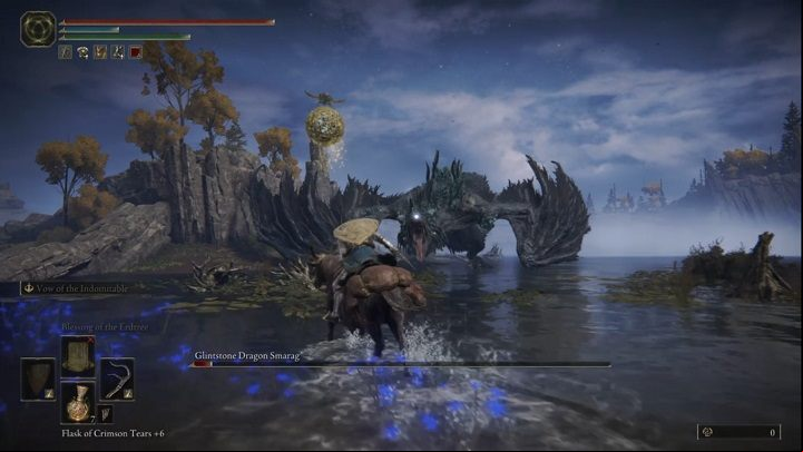 A weapon placing a negative effect will be useful - Elden Ring: How to beat Glinstone Dragon Smarag? - Liurnia of the Lakes - Elden Ring Guide