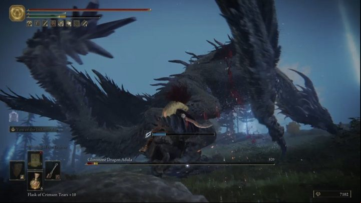 Using a weapon that can inflict one of the negative status effects will make this fight a bit easier - Elden Ring: How to beat Glintstone Dragon Adula? - Liurnia of the Lakes - Elden Ring Guide