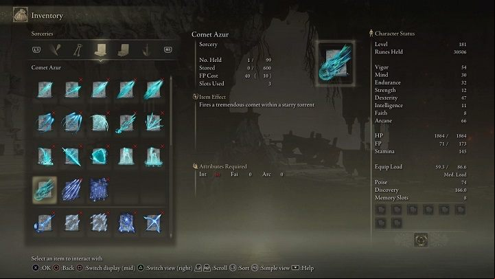 Type of spell: Sorcery - Elden Ring: List off all Legendary Sorceries and Incantations - Trophy Guide - Elden Ring Guide