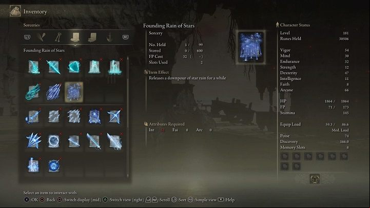 Type of spell: Sorcery - Elden Ring: List off all Legendary Sorceries and Incantations - Trophy Guide - Elden Ring Guide