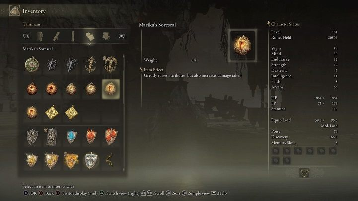 Item Effect: Significantly increases stats, but also damage taken - Elden Ring: List off all Legendary Talismans - Trophy Guide - Elden Ring Guide