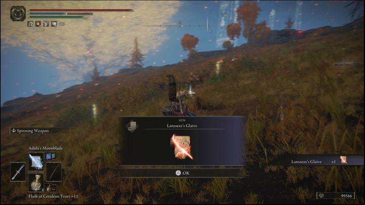 For defeating Ancient Dragon Lansseax, you will receive the Lansseax's Glaive incantation and 60,000 Runes - Elden Ring: How to beat Ancient Dragon Lansseax? - Altus Plateau - Elden Ring Guide