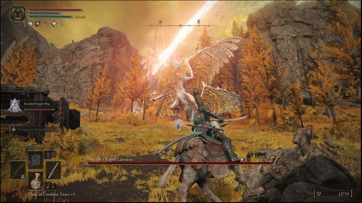 Apart from the standard dragon attacks, the most dangerous one is her spear, which deals lightning damage - Elden Ring: How to beat Ancient Dragon Lansseax? - Altus Plateau - Elden Ring Guide