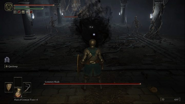 Naturally, you still need to watch out for the boss when eliminating the skeletons - Elden Ring: How to beat Cemetery Shade? - Liurnia of the Lakes - Elden Ring Guide