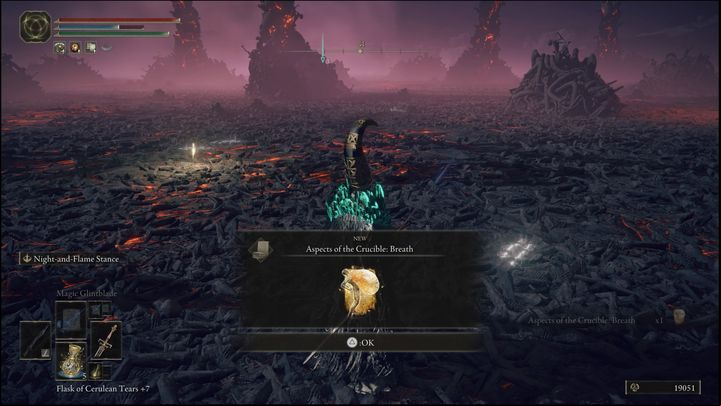 The next step of the questline, killing Tanith in Rykard's arena, is rewarded with a new incantation (Aspects of the Crucible: Breath) - Elden Ring: Tanith / Volcano Manor questline - walkthrough, solution - Quests - Elden Ring Guide