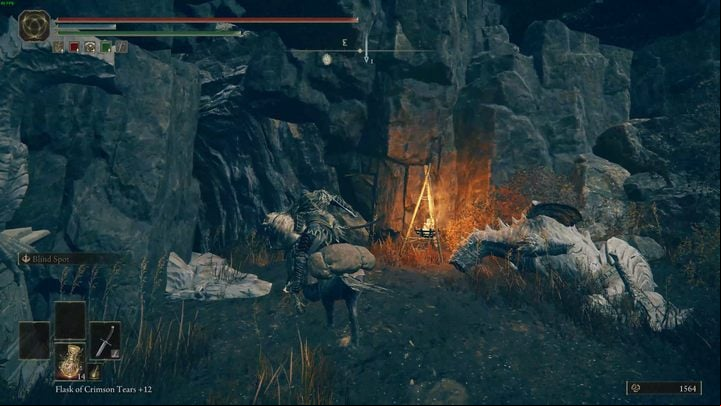 Continue along the path until you reach a cave entrance lit by a torch - Shadow of the Erdtree: How to reach Charos Hidden Grave? - Secret locations - Elden Ring Guide