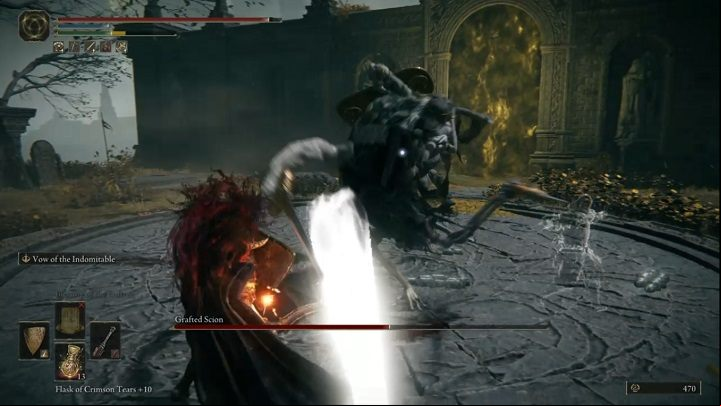 One of the most dangerous attacks is telegraphed by the opponent keeping one of the limbs in the air for a long period of time - Elden Ring: How to beat Grafted Scion? - Stormhill - Elden Ring Guide