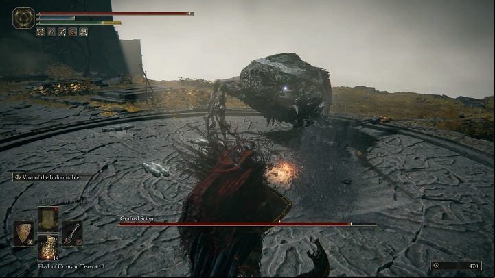 Grafted Scion also likes to jump and land while hitting the ground - Elden Ring: How to beat Grafted Scion? - Stormhill - Elden Ring Guide