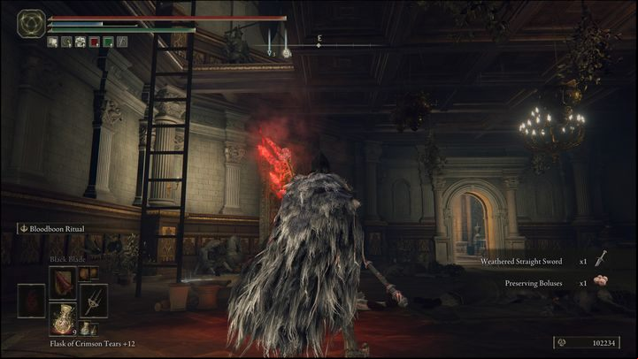 Descend using it, and enter the next room to find a ladder - Elden Ring: Dung Eater / Blackguard Boggart questline - walkthrough - Quests - Elden Ring Guide