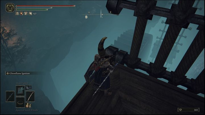 Use the waterwheel to get below and slide down from the platform - Elden Ring: How to access Volcano Manor? - FAQ - Elden Ring Guide
