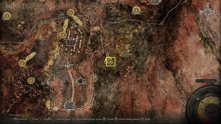 Church of the Plague is located in the eastern part of the Caelid region, more precisely in Greyoll's Dragonbarrow - Elden Ring: Where to find Sacred Tears? - FAQ - Elden Ring Guide