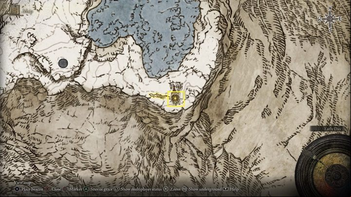 First Church of Marika is located in the northeast of the Mountaintops of the Giants - Elden Ring: Where to find Sacred Tears? - FAQ - Elden Ring Guide