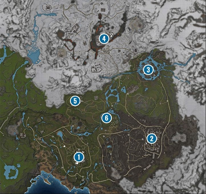 The map above shows the most important locations on the world map - Elex 2: Major cities - where are they? - Campaign and quests - Elex 2 Guide