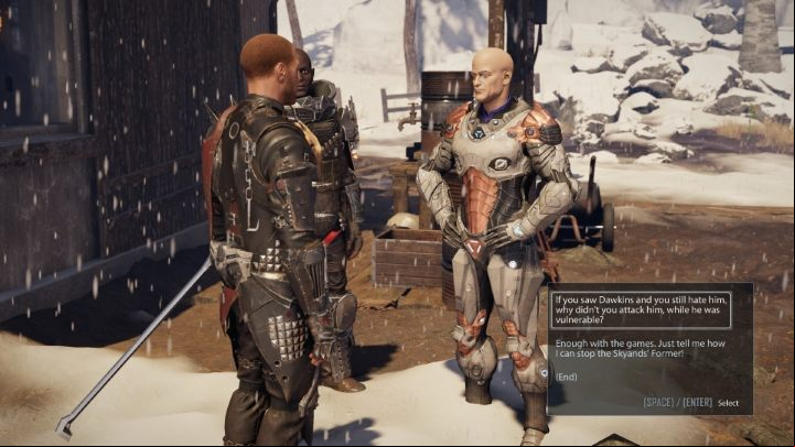 All you need to do during this mission is to talk to Wardek, but first you need to complete the Voices from the Darkness quest, which involves visiting an abandoned factory near the Depository - you can find its walkthrough on a separate page of this guide - Elex 2: Spoil the Soup - walkthrough - Chapter 3 - Elex 2 Guide
