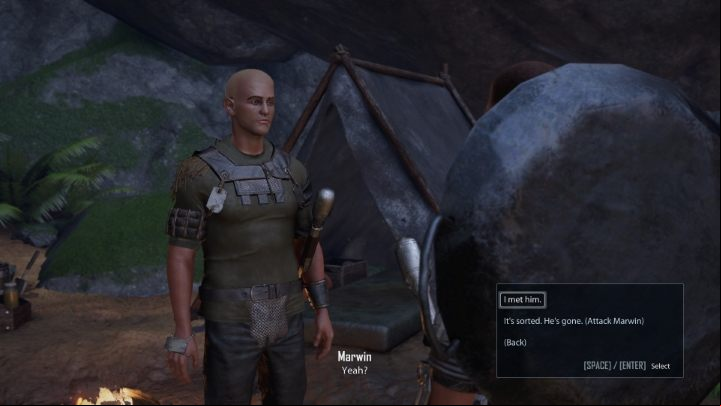 By killing Marwin, you'll be taking the side of Sid and the Outlaws, which may have a positive effect on your relationship with this faction later in the game - Elex 2: Tilass Apprentice (Tavar) - walkthrough - Tavar - Elex 2 Guide