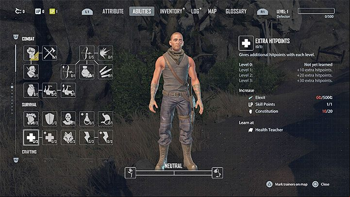 Subsequent levels of this skill can extend the main character's health bar by adding more hitpoints - Elex 2: Best starting skills - Basics - Elex 2 Guide