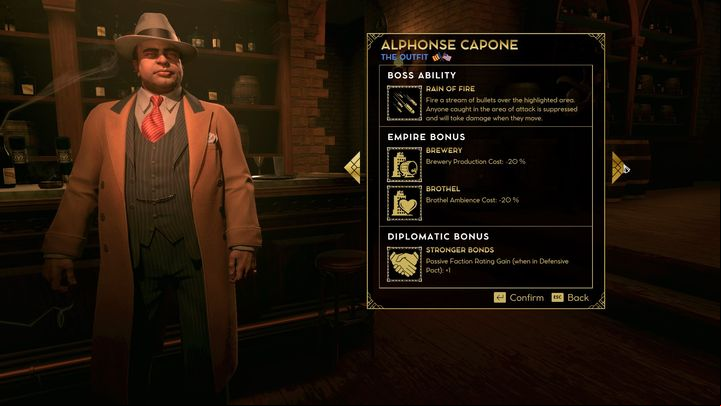 Al Capone is effective no matter how you want to run your empire - Empire of Sin: Al Capone - boss, characteristics - Bosses - Empire of Sin Guide