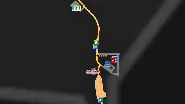 Map of Gedser. - ETS 2: Scandinavia - Denmark | Cities - Cities - Euro Truck Simulator 2: Scandinavian Expansion Game Guide