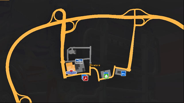 Map of the city. - ETS 2: Scandinavia - Sweden (part 2) | Cities - Cities - Euro Truck Simulator 2: Scandinavian Expansion Game Guide