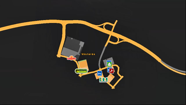 Map of the city. - ETS 2: Scandinavia - Sweden (part 2) | Cities - Cities - Euro Truck Simulator 2: Scandinavian Expansion Game Guide