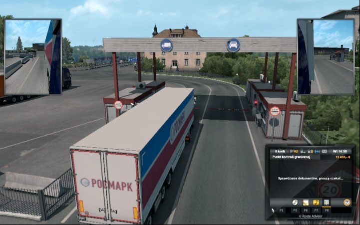 Each time you must ride towards the checkpoint and wait some time for the check to be completed - Border of countries in Euro Truck Simulator 2 Beyond the Baltic Sea - Whats new? - Euro Truck Simulator 2 Game Guide